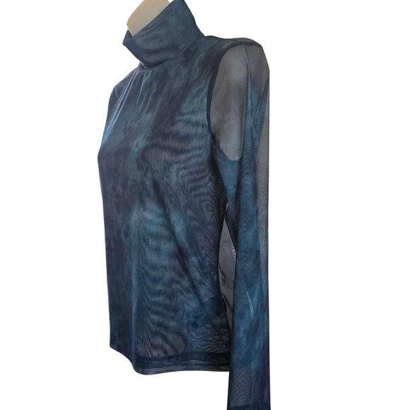 Anthropologie Blue Sheer Crop Top - Picture 3 of 6